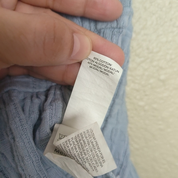 Lucky‎ Brand Small light blue textured sleeveless T-shirt with front knot at the - Picture 9 of 13